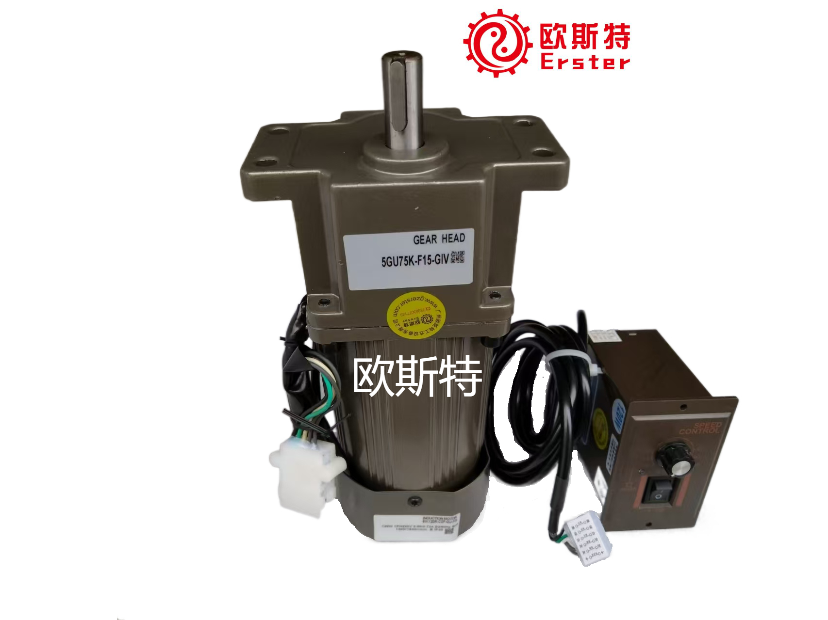 欧斯特减速电机5IK120R-C2F+5GU75K-F15双耳法兰型单相微型减速电机